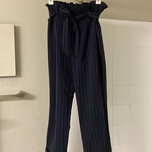 Navy blue pin striped slacks